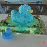 Ducky White cake with texas pebbles (jelly beans) choco rocks
