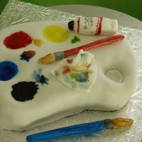 Palette Cake fondant, handpainted with foodcolouring