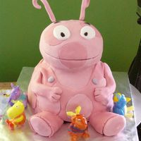 Uniqua And Friends fondant over carved cake, fondant modelled figures