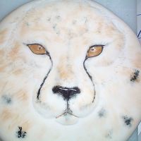 Cheetah Cake fondant and liquid food coloring + vodka for paint.