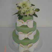 October_2007_061.jpg Dummy cakes covered in fondant. Bows/ribbon are fondant. Fake flowers on top