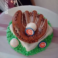 Baseball Glove grooms cake for a cubs fan