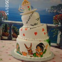 Alice's Mad Hatter Tea Party Hand painted for a bridal shower tea party.