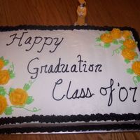 Graduation Cake I don't have very much practice at making flowers, but I thought these weren't too bad.