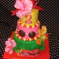 Luau Cake Design credit goes to Pinkcakebox...My customer wanted this cake, we did make it affordable for her by using artifical flowers &...