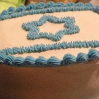 Israeli Independence Day! choc cake with white buttercream iceing and strawberry filling. Top had an Israeli flag (star of david). Thanks for looking!