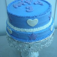 Mya's Purple Cake Even though the photo is blue, the cake is purple. Butttercream with mmf accents.