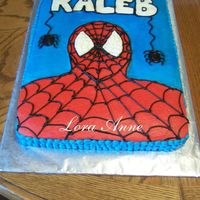 Spiderman Cake For Kaleb One layer WASC cake with buttercream frosting. My 2nd Spiderman cake....Must be popular with 4 yr olds this year. Inspired by Kristy on...