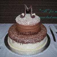 Chocolate Lace Stacked I made this with the help of my mom for wedding reception in my hometown after my husband and I got married in Vegas. (vegas theme...