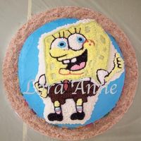 Spongebob Cake Spongebob cake for cousin's son's 3 year old birthday party. I put character cake on round cake frosted blue with little goldfish...