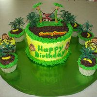 Curious George With Cupcake Accents 