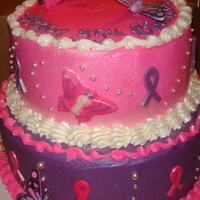 35 And Alive Birthday cake done for a friend who's a breast cancer surviver.