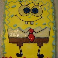 Spongebob Squarepants sheet cake all buttercream, and gels.