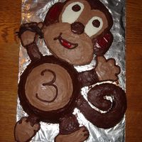 Monkey I made this for my son who turned three. He loves monkeys and he is a little monkey so this was just perfect for him.