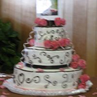 Heather's Wedding Cake buttercream, WASC cake, chocolate swirls