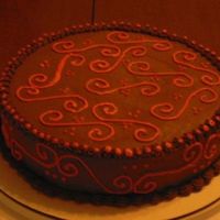 Pink And Brown strawberry cake with b/c filling. Toba Garret's chocolate icing (whic is so great). My pic isn't great but the colors were really...