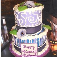 Dollie This birthday cake was made for a friend, she really didn't care what I did to the cake so I just experimented. This cake is chocolate...