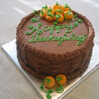 Thanksgiving Cake I ended up making 2 of these cakes since we're visiting my in-laws and then off to my cousins for dessert. Chocolate buttercream and...