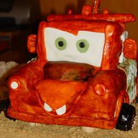 Mater Front View Mater cake for my son's 4th birthday. My first attempt with a sculpted cake/fondant!