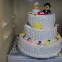 Bridal Shower This is my 2nd try at a 3 teired cake with buttercream and fondant/royal icing flowers.