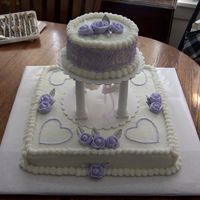 Lavendar/silver Bridal Shower This cake was made for a girl that had picked lavendar and silver as her colors. It was to be a small family shower so I just did one layer...