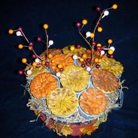 Fall Cupcake Basket Cupcakes decorated in buttercream icing to form a gift basket.