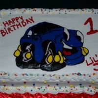 Blue Buttercream Car Buttercream transfer