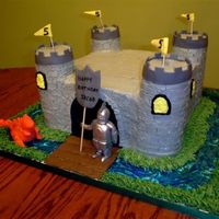 Dungeons & Dragons Castle For my nephew who is totally into this. Knight and dragon are fondant w/gumtex, brushed with luster dust. Thanks for looking.