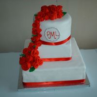 Red Roses Roses made of fondant using Duff's method