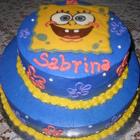 Spongebob Spongebob cake with a chocolate transfer design for my neice's 9th birthday.