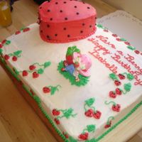 Another View Of The Stratberry Shortcake Birthday Cake 
