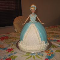 Cinderella Barbie Cake chocolate fudge cake with fondant and buttercream accents