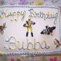 Wolverine White cake/bc icing. Wolverine cake made for my nephew.