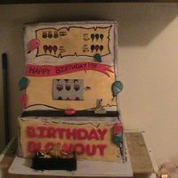 Birthday Slot This cake is covered in foundant. It took me almost a week to do because everything is hand painted. Not to bad for a cake of the size. LOL...