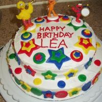 Lea's 2Nd Birthday Buttercream (ok, ok, a can of store-bought frosting) with Fondant accents. This was my first time using fondant, and I like the way it...