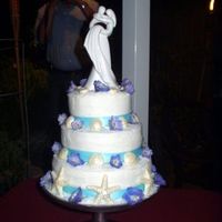 P1010112.jpg My first wedding cake! French vanilla w/ lemon filling, vanilla buttercream frosting. Sanding sugar on the frosting. White chocolate...