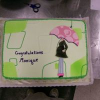 Baby Shower Invitation A cake made to match an invitation, the figure is made from fondant.