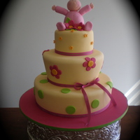 Three Tier Baby First Birthday Cake 