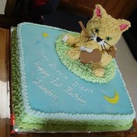 Hey Diddle Diddle Cat & The Fiddle Cake This cake was for my great nephew's 1st birthday. Cat is made from the Wilton Teddy Bear Cake pan.