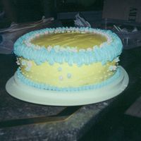 1St Paid Cake! My 1st "paid" cake! Simple baby shower cake because they were going to add a rocking horse to the top. White cake w/butter cream...