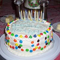 Candy Cake I used m&m's and hershey kissables.