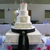 Brittany Make with the help of sugarshacks dvd and partial idea of one her her cakes all buttercream with gumpaste acents