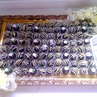 Cake Ball Wedding Tray assorted cake ball flavors, bride requested balls and tray be decorated in pastelle yellow.