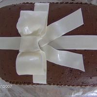 1St Fondant Bow This is my first attempt at a fondant bow. Over buttercream icing.