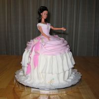 Ballgown Barbie This was made for a silent auction at an elementary school. The dress is my fondant rendition of a ballgown from the 1840's.