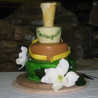 Lazy Magnolia This cake was made for a ribbon cutting ceremony for our local micro-brewery, Lazy Magnolia, thus the gumpaste magnolias and the pilsner of...