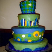 Matt And Molly's Wedding This is a wedding cake that I made for my brother and his wife. Buttercream with fondant accents. They wanted crazy colors - so they got...