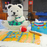 Winter Theme Cake A cake that I made for a decorating competition at a winter carnival that in the town that i work for. Polar bear was made with the wilton...