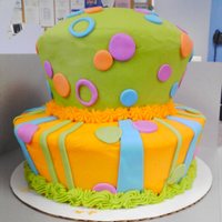 Teen Birthday Cake Was asked to do a "different " cake for a 13 year old girl. She wanted buttercream with fondant accents with wild colors. The top...