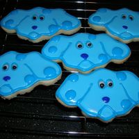 Blue's Clues These are my first attempt at Blue's Clues cookies. Needed to test them for my son's birthday next month. Need to change the eyes...